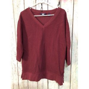 NEW Lands End Thermal Waffle Pattern Shirt Size Small Burgundy 💕